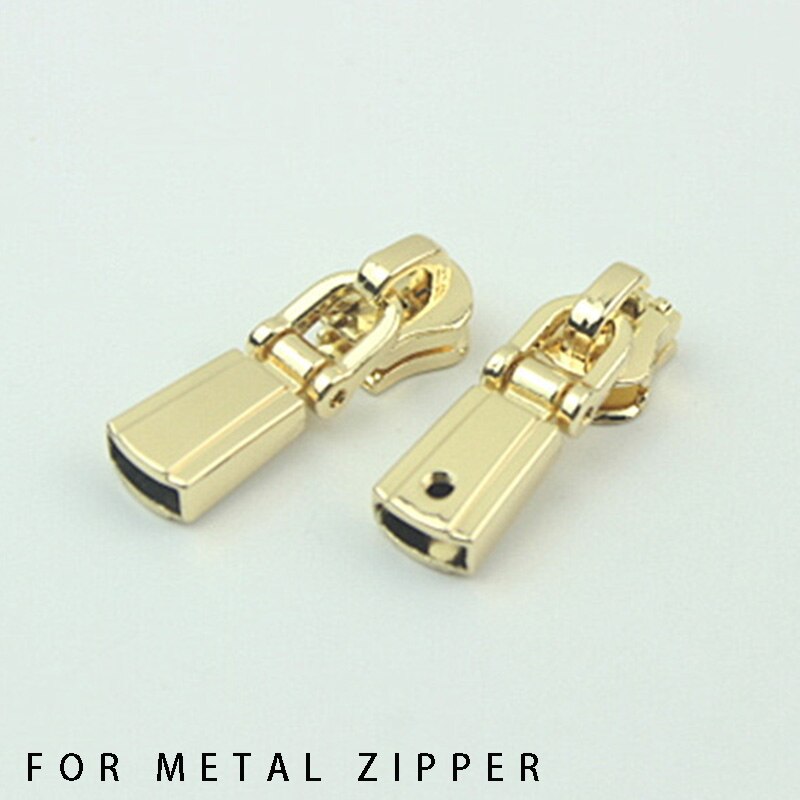 Meetee – fermetures à glissière en métal et Nylon, 10 pièces, 5 #, pendentif à vis, fermeture à glissière, fermeture à glissière, accessoire de vêtement: LightGold-ForMetal