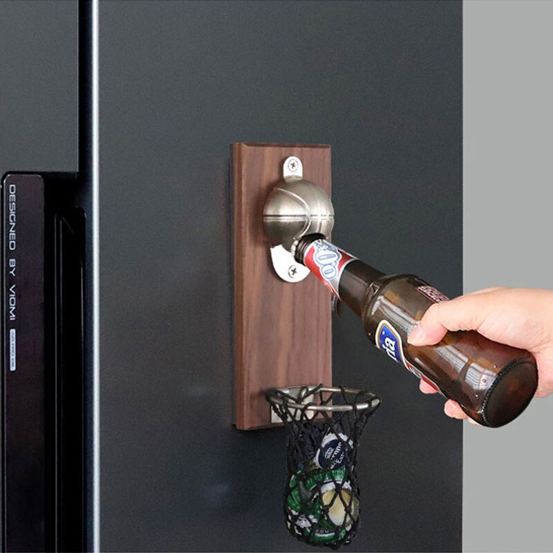 Magnete Basket Colpo Bottle Opener Con Tasca A Parete Complementi Arredo Casa Può Birra Vino Opener Gadget Da Cucina Bar Rifornimenti Del Partito