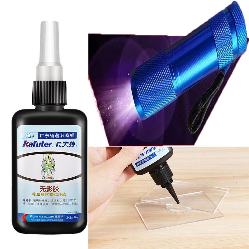 cafuter forte puissance UV lumière + cafuter 50ml UV colle UV durcissement adhésif K-300 Transparent cristal verre adhésif