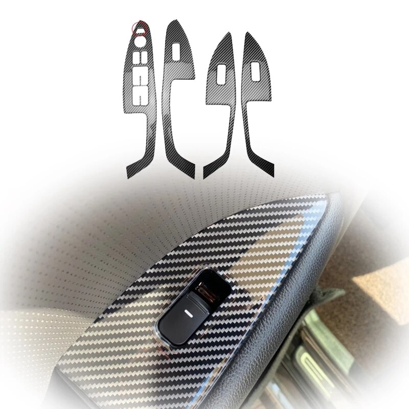 4Pcs Inner Carbon Fiber Window Switch Button Cover Trim Panel Styling Accessories for Kia K5 Optima