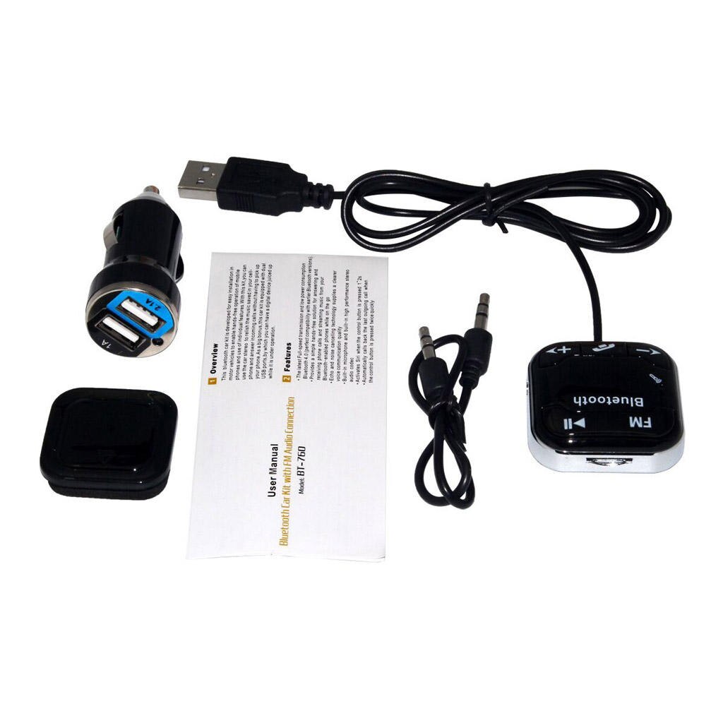 Wireless Bluetooth Car Kit FM Transmitter MP3 Player w/ USB SD LCD Handsfree Support TF Card