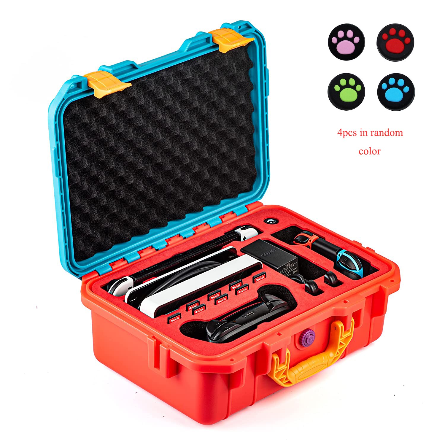 Carrying Case Bag for Nintendo Switch Travel Waterproof PU Bags Soft Lining Case for Nintendo Switch OLED Model Storage Bag: Hard Case Orange G