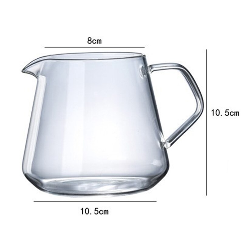 Glass Coffee Sharing Pot Coffee Server Pour Out Decanter Home Brewing Cup Hand Made Coffee Maker Ice Drip Kettle 400ML-600ML#2: 600ml