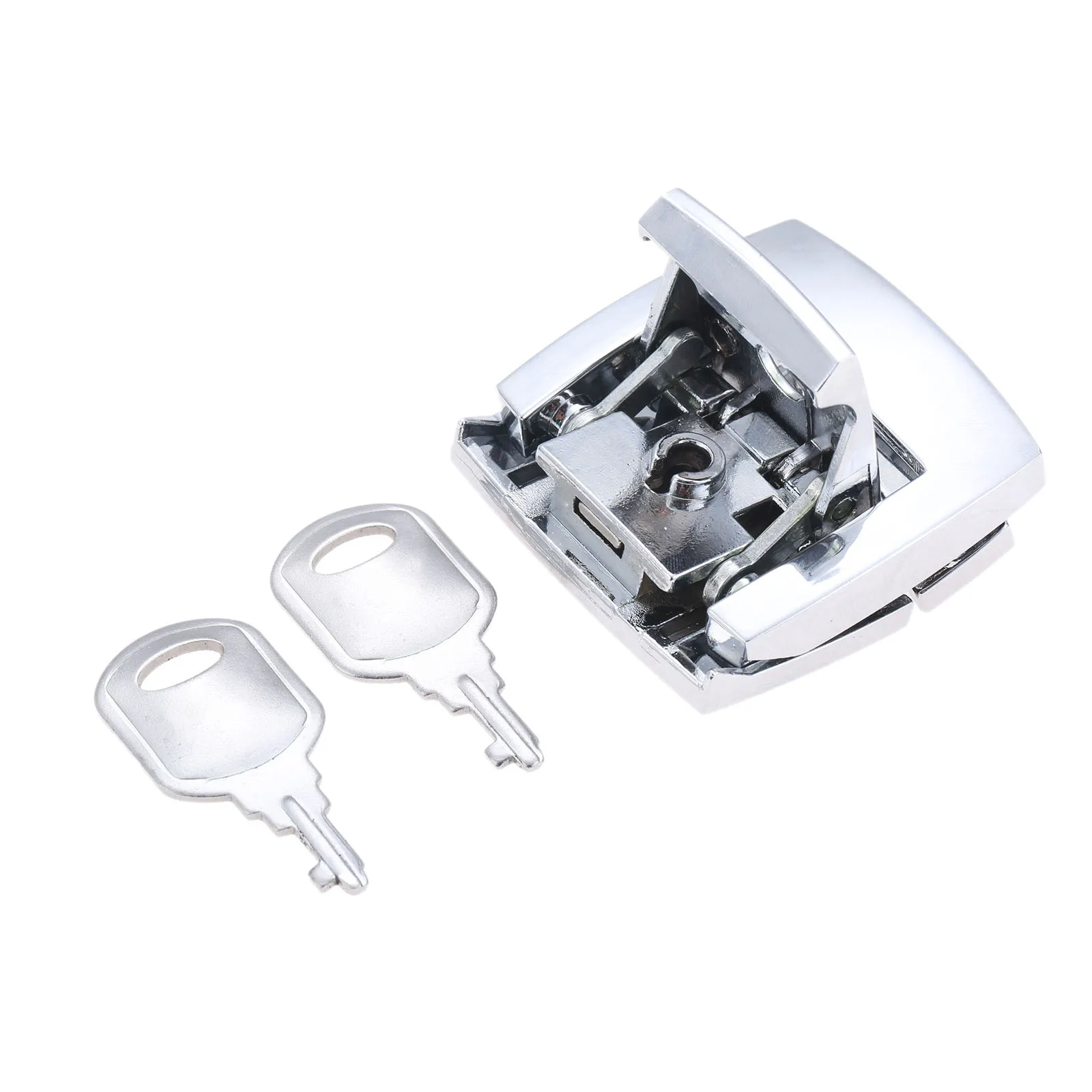 46*45mm Lock Metal Security Toggle Hasp Latch Lock With Double Keys For Cabinets Tools Box Silver Home/Office Industry Hardware