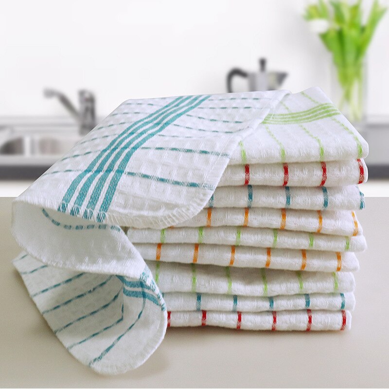 10pcs/pack Small Kithen Towels Cotton Home Cleaning Cloth Super Absorbent 30x30cm 11.8"x11.8"
