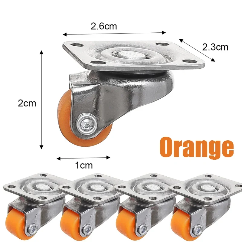 16/1 STKS Mini Universele Wiel Meubelzwenkwiel met Zacht Rubber 360 ° Opbergdozen voor rotatiepoelie Zwaar uitgevoerde zwenkwielen: 2 inch / Zilver