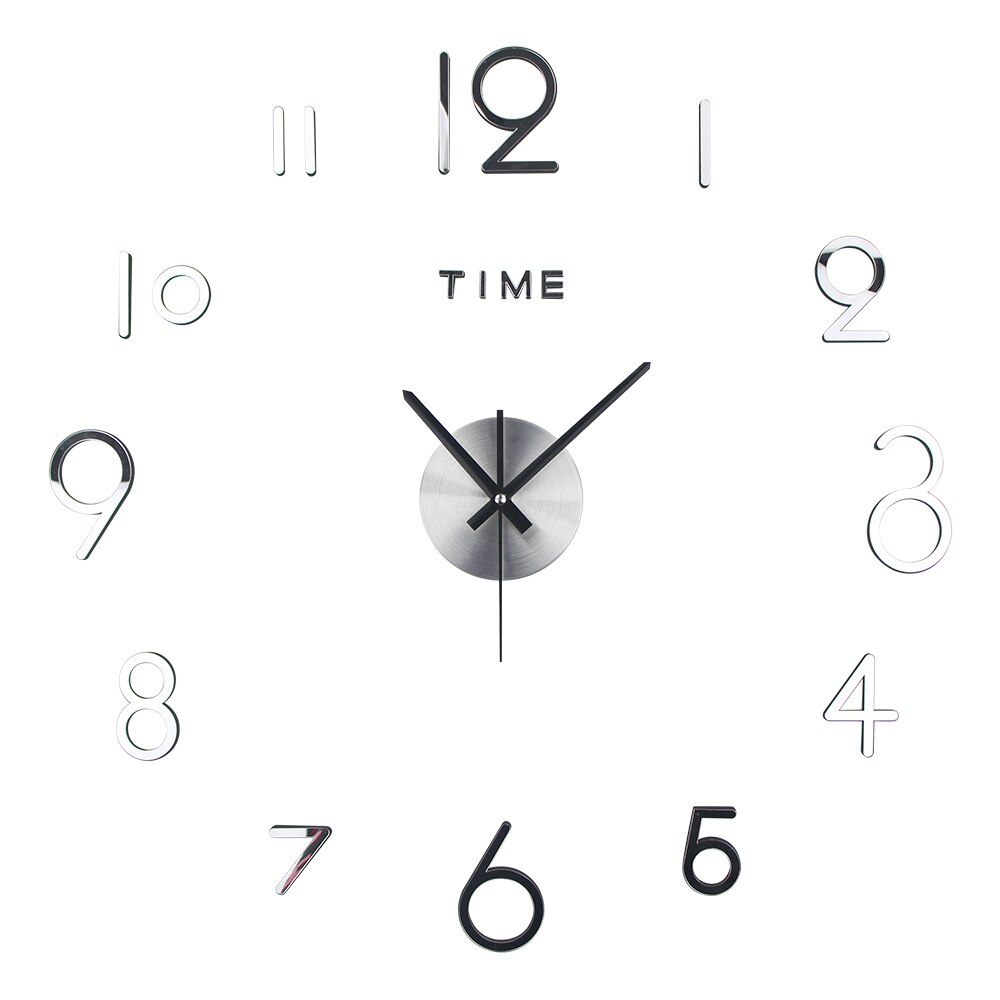 3D Wall Clock DIY Quartz Mirror Wall Sticker Clock Modern Luxury Home Decor Large Clock Hands Horloge