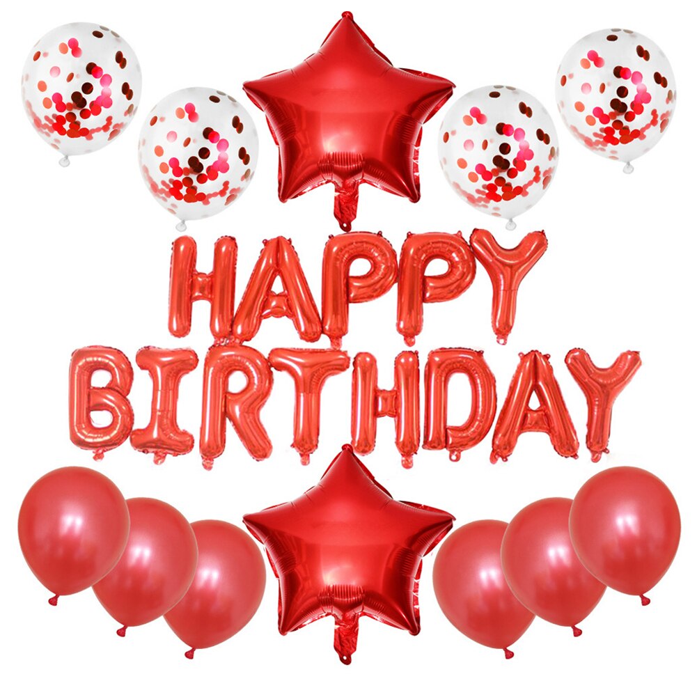 Fødselsdag ballon tillykke med fødselsdagen dekoration ballon fest dekorationer brev stjerne ballon dekorationer: Rød
