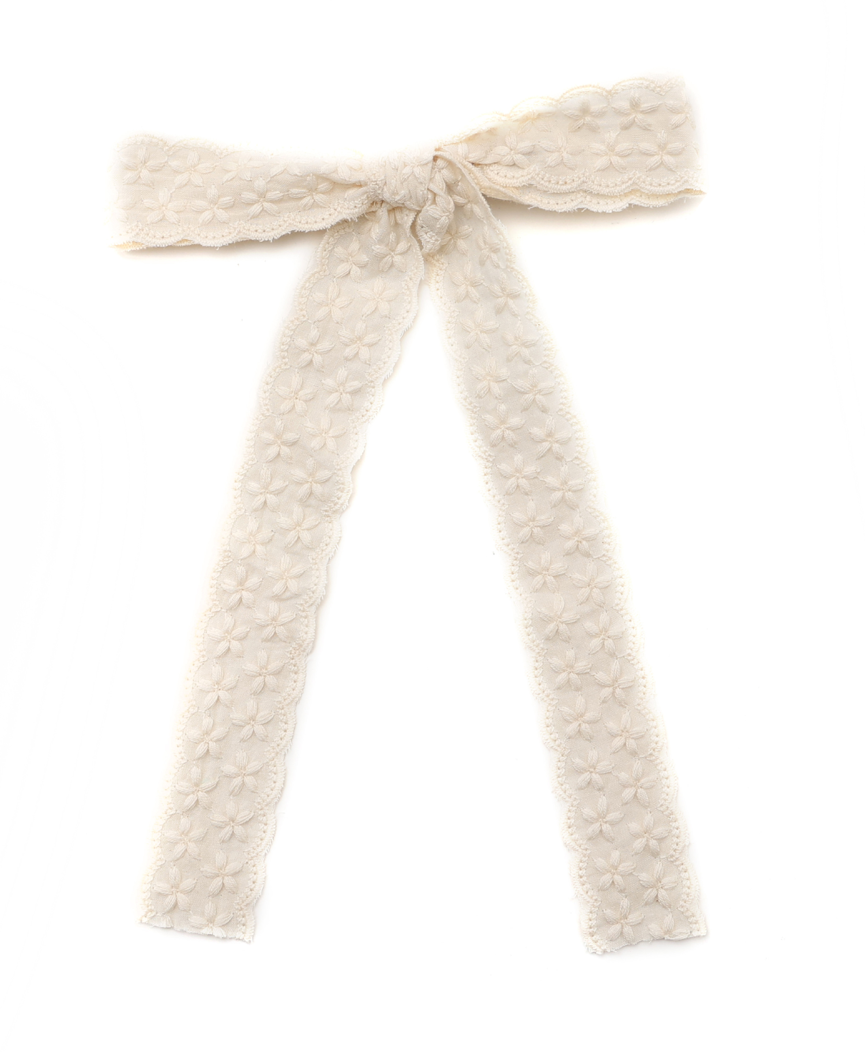 Cotton Eyelet Ribbon Hair Accessories Dressy headband bow clip For Girl