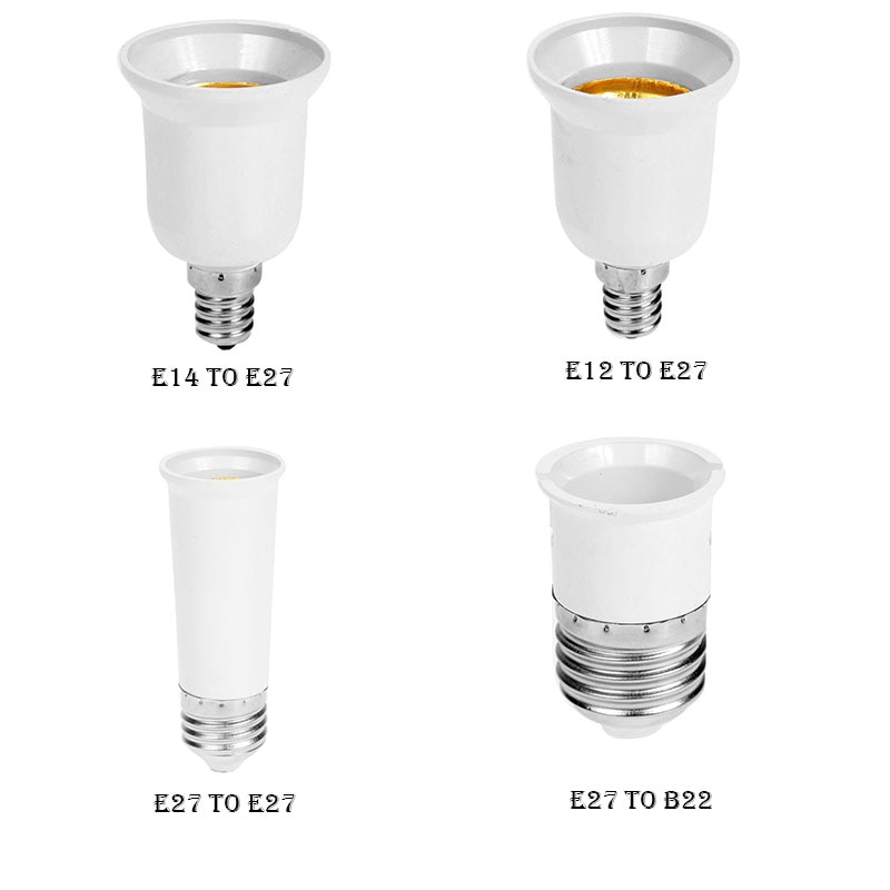 E27 E14 B22 Screw Sockets Lot Lamp Bulb Adapter Plastic Base LED Bulb Extender Converter Fitting Light Holder Socket Lamp Holder