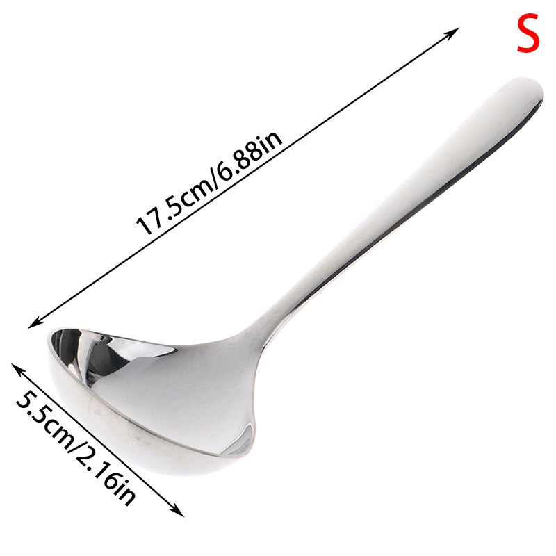 1 Pcs 17.5/20cm Soup Spoon Deepen Thickened Stainless Steel Serving Spoons Cooking Meal Food Spoon Dinnerware: S