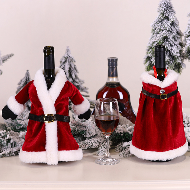 Julepynt til hjemmet julemanden vinflaskebetræk snemandsstrømpeholdere juleårflaskebetræk