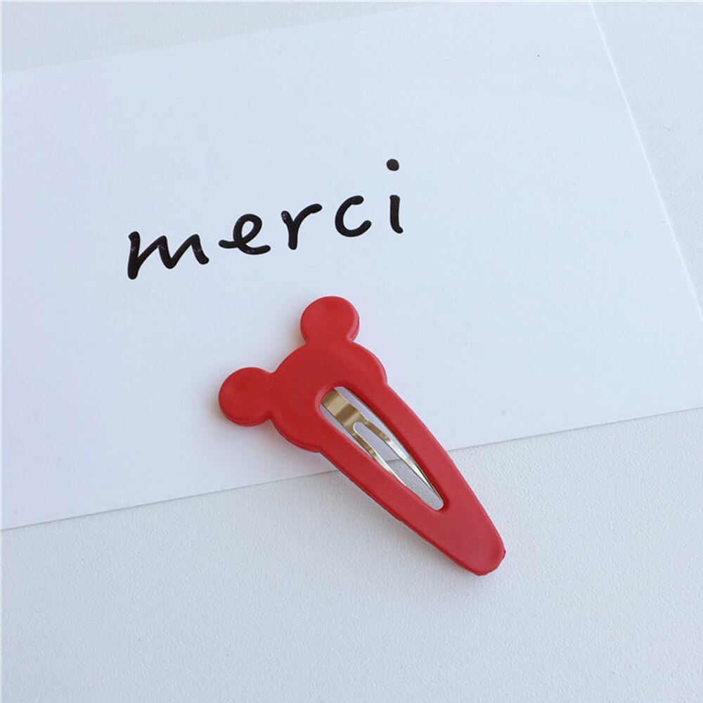 1Pc Matte Vernis Bb Clips Meisjes Haarspeld Konijnenoren Haar Clips Voor Meisjes Kinderen Haar Accessoires: red