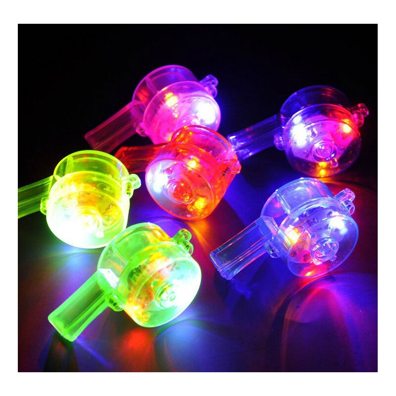 50 pcs kleurrijke gloeiende fluitje juichen flash speelgoed bar party sfeer levert lichtgevende fluitje lichten speelgoed