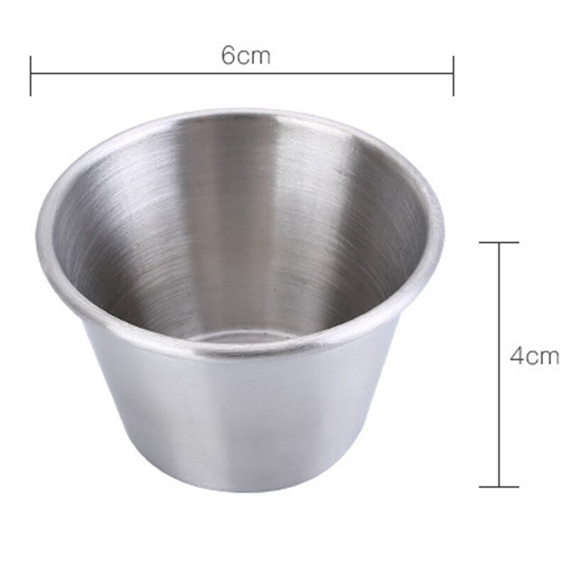 1Pcs Multifunctionele Saus Cups Rvs Keuken Dompelen Bowls Voor Restaurant Diner Party Home Kruiden Schotel: Default Title