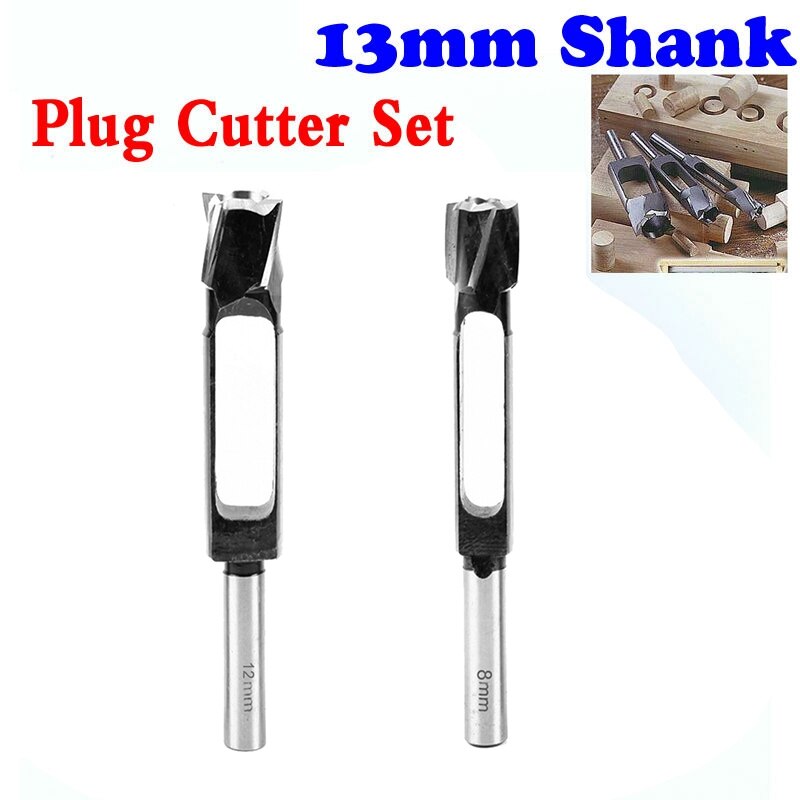 2x Tenon Dowel & Plug Cutter Tenon Maker, Tapered Snug Plug Cutters(12mm&8mm)