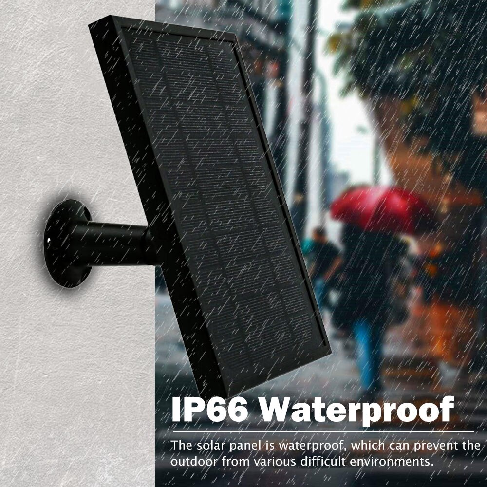 Hismaho 5W Panel Solar 5V/1A Puerto USB con 3 metros Cable para Cable de seguridad al aire libre cámara CCTV IP de carga de la batería