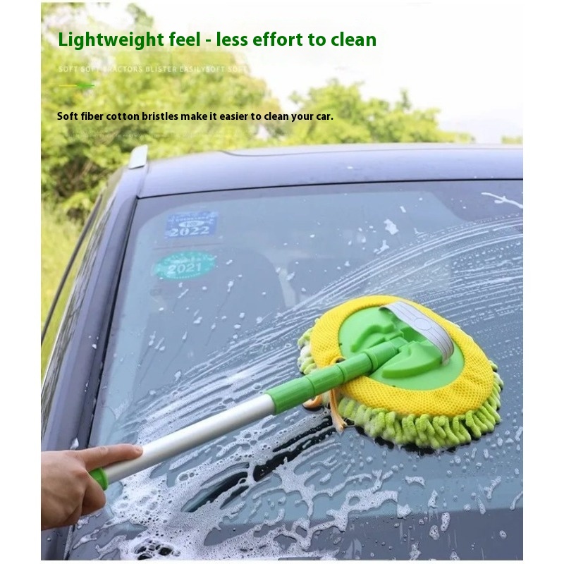 Car Washing Mop Cleaning Brush Telescopic Long Handle Cleaning Mop Chenille Broom Care Detailing Mop Brush Car Cleaning Tools
