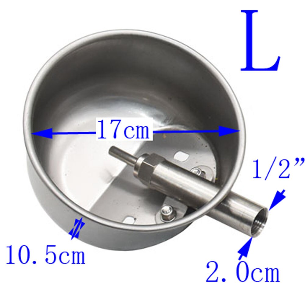2 Pcs Pig Water Bbowl Stainless Steel Drinking Water Trough Sow Automatic Drinker For Livestock Farm Feeding: L