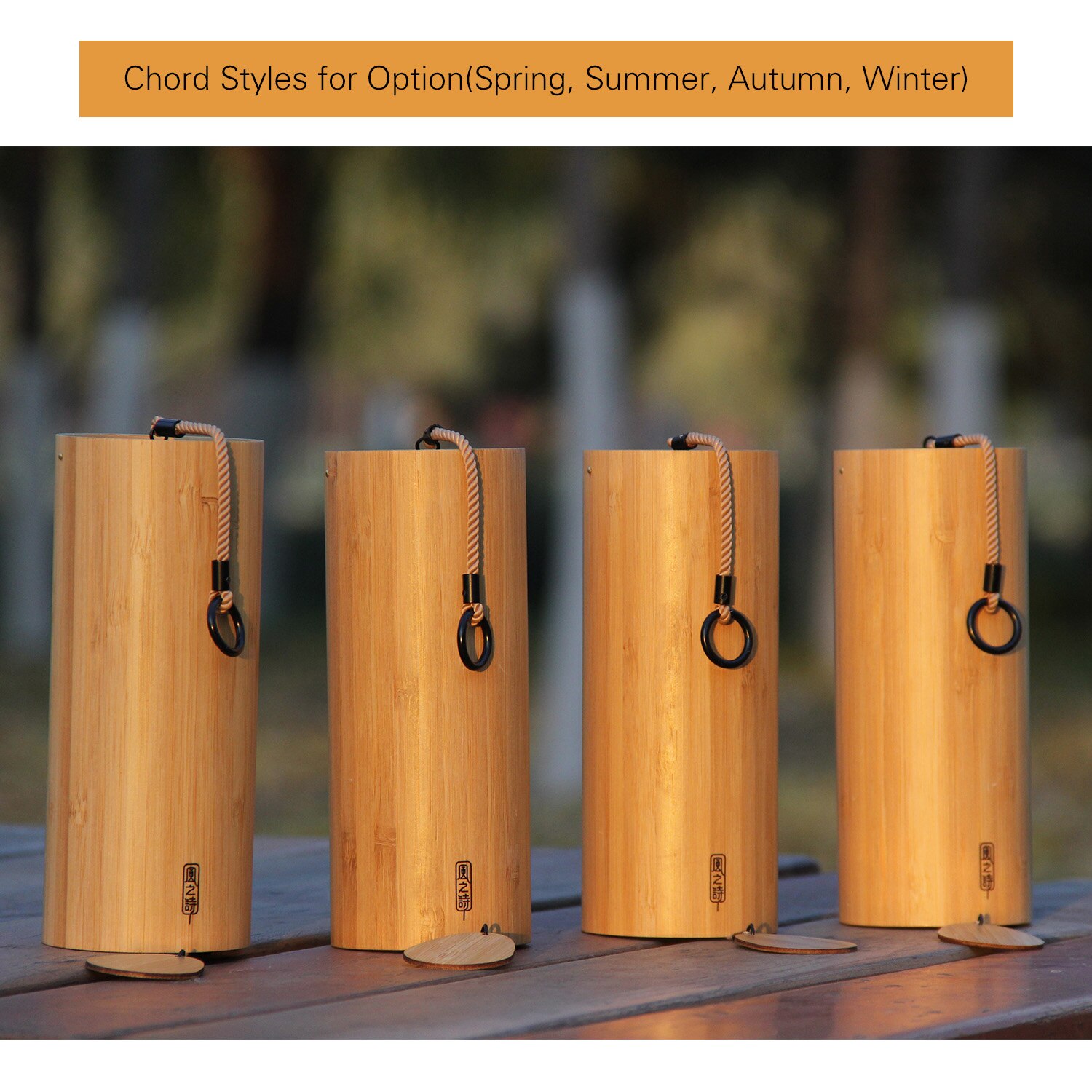 Bamboo Wind Chimes Windchime Windbell for Outdoor Garden Patio Home Decoration Zen Meditation Relaxation Chord G-B-D-C