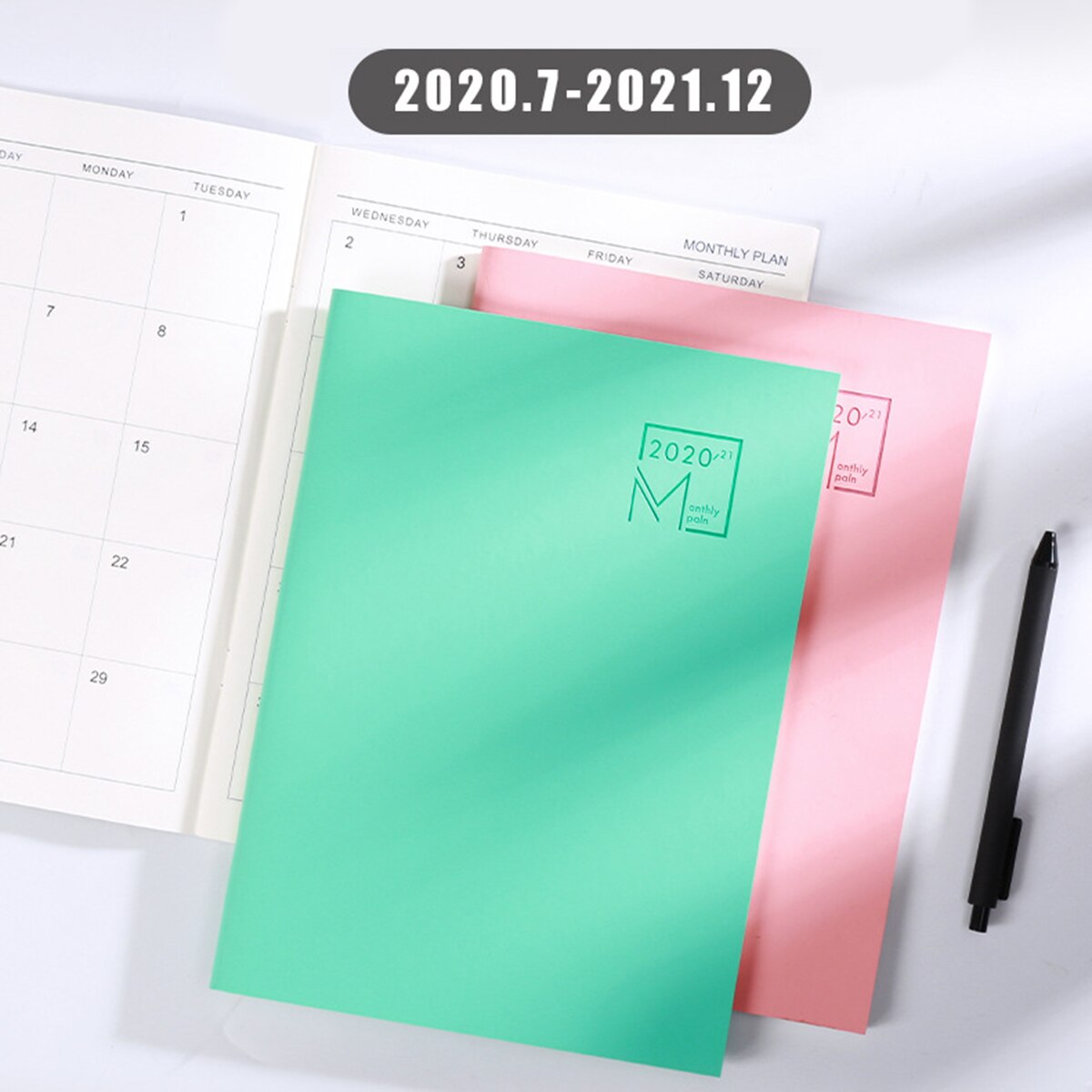 B5 Self-Filling Monthly Planner Notebook Notepad Teacher Lesson Schedule Business Office Record Notebook 24 Sheets for 18 Months