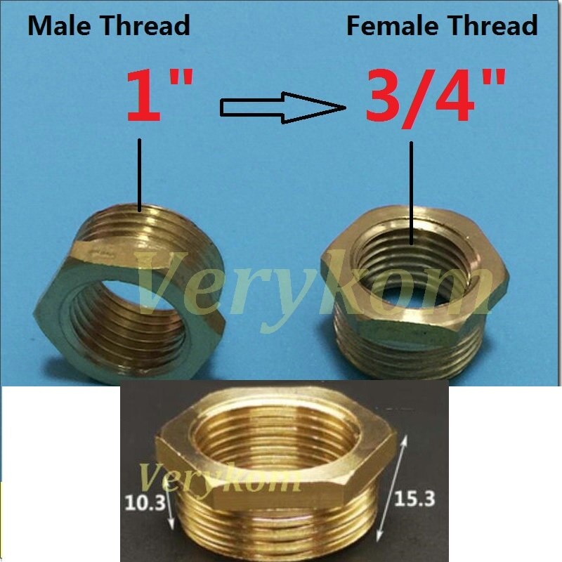 10x Verykom Pneumatische Messing Verloopstuk Fitting 3/4 "1/2" Male Naar 1/8 "3/8" 1/4 "Vrouwelijke Verminderen adapter Lucht Water Gas DN10/15/20/25: DN25-DN20 SIZE A