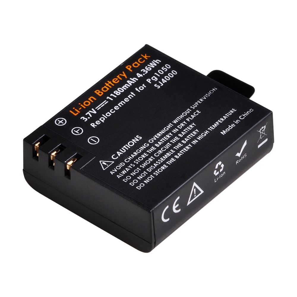 1180mAh PG1050 SJ4000 PG900 Batteria per SJCAM SJ5000 SJ5000X SJ6000 SJ8000 M10 EKEN 4K H8 H8R H9 H9R GIT-LB101 Batteria GIT.