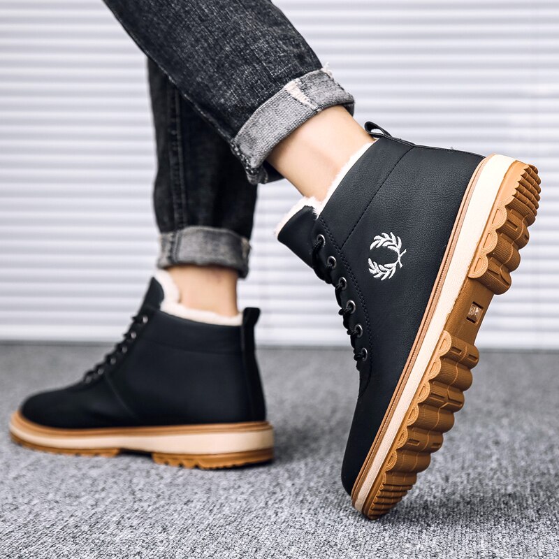 Schoenen Hombre Botas Heren Mode Lederen Winter Mannen Voor Lente Laarzen Lange Westerse Sneeuw Tenis Ademend Boty Casual Bona Werk de