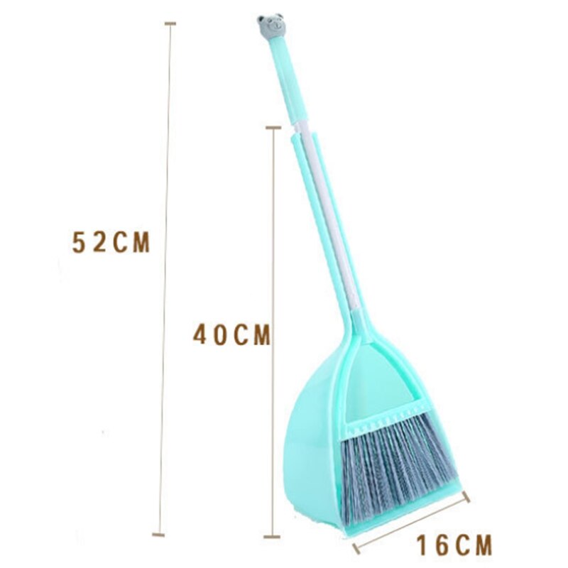 Bestmini Housekeeping Cleaning Tools Set Voor Kinderen, 3 Stuks Inclusief Compleet Schattige Kleine Mop, Kleine Bezem, kleine Stoffer Voor K