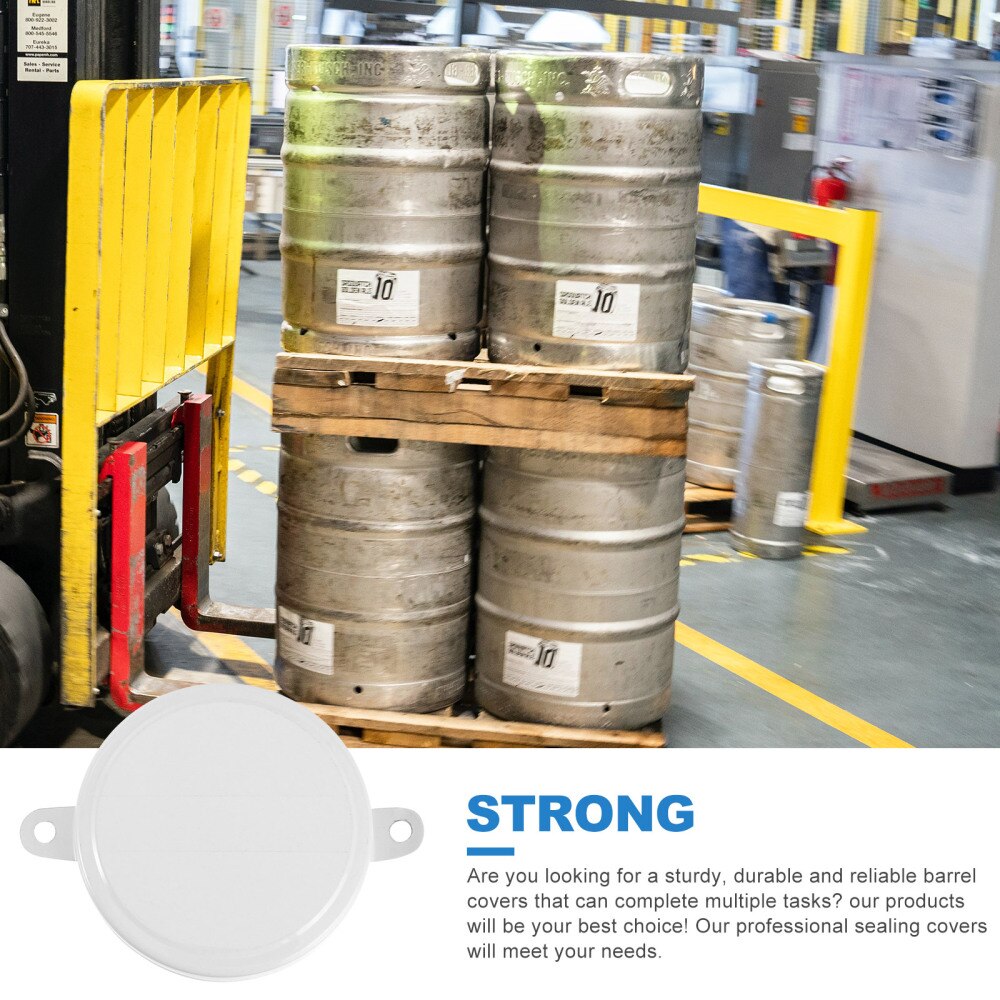 80Pcs Seal Caps Iron Barrel Covers Waterproof Barrel Sealing Lids White