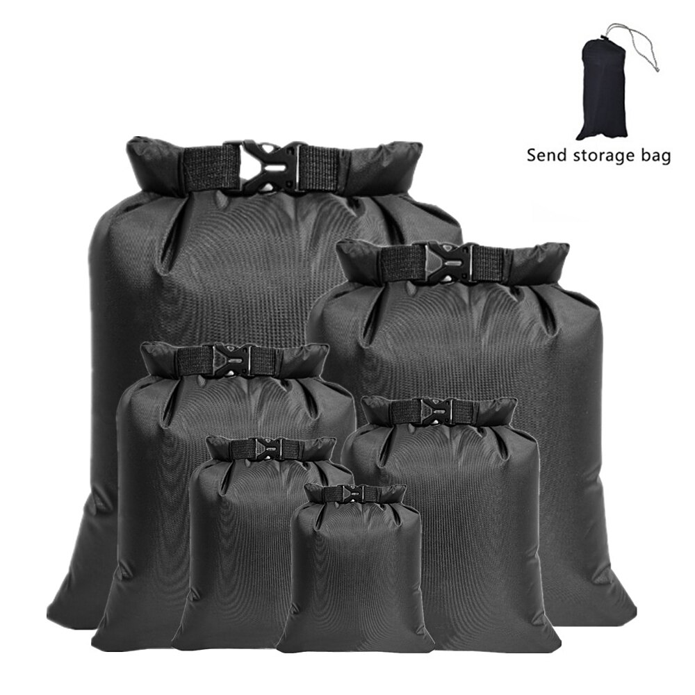 Bolsa impermeable para exteriores, saco seco para flotar en bote, Kayak flotante, playa, pesca, Kayak, accesorios, 6 uds.: Black