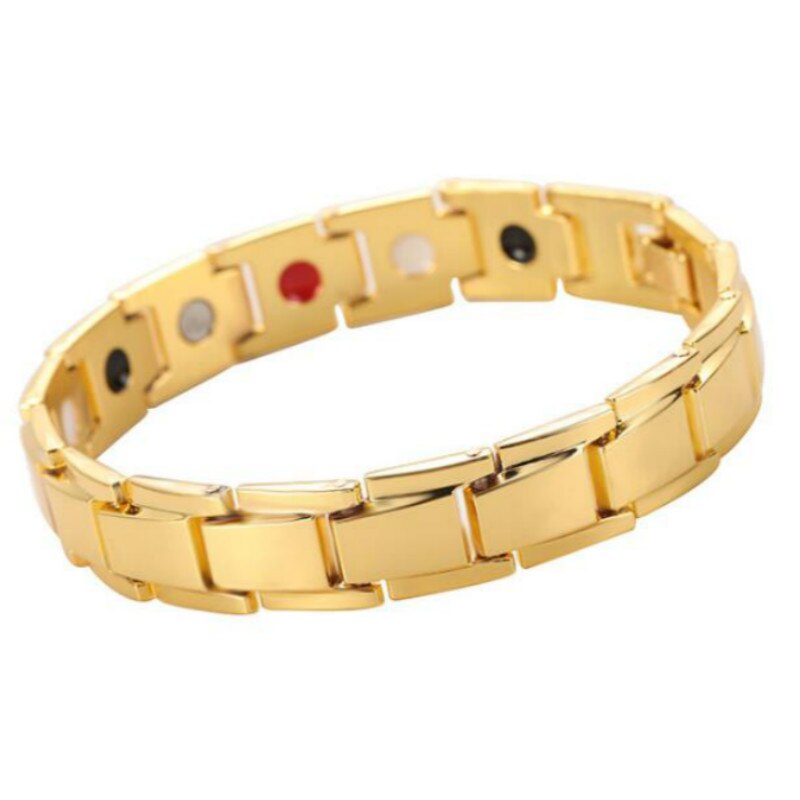 5 couleurs hommes Bracelet perte de poids énergie aimants bijoux minceur Bracelet Bracelets thérapie magnétique Bracelet Bracelets soins de santé: Gold