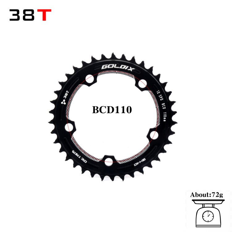 PROWHEEL ROAD bicycle chainring 110BCD 130BCD 34/39/50/53T sprocket steel/aluminum alloy/AL-7075 CNC 8/9/10/11 speed chain wheel: 110BCD 38T