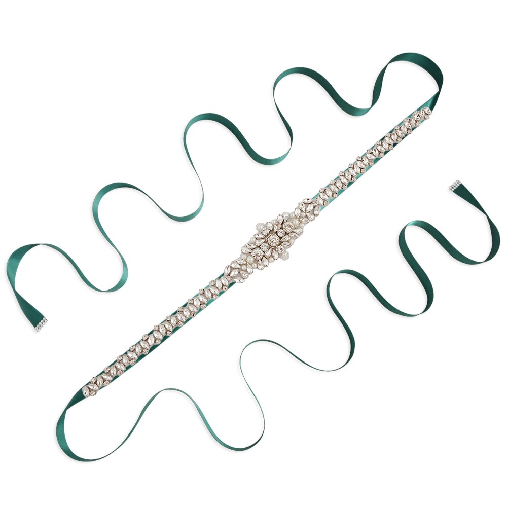 Trixy  s350 luxe bruidsgordel met strass steentjes, kristallinten, bruidsgordels, bruidsmeisjesjurken, accessoires: Groente