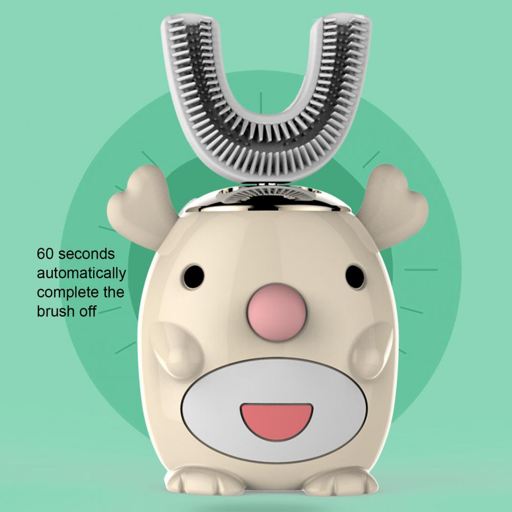 Smart 360 Graden Xaomi U Elektrische Tandenborstel Kids Silicon Automatische Ultrasone Tanden Tandenborstel Cartoon Patroon Kinderen