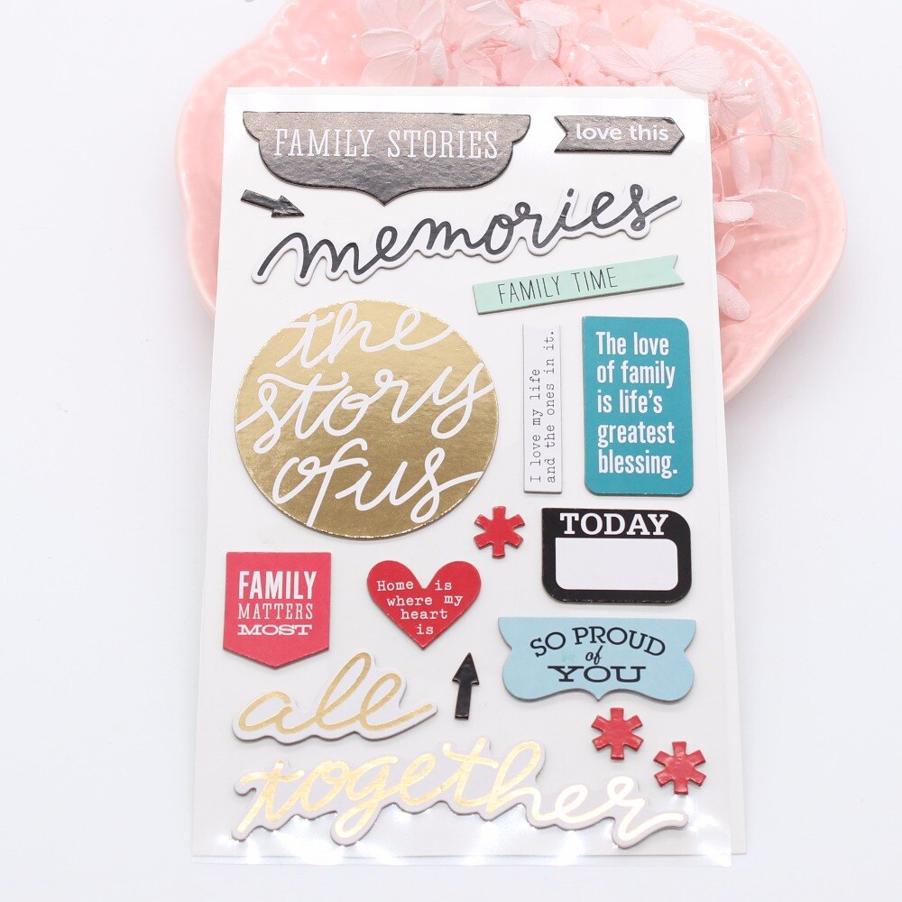 KSCRAFT Our Family 3D Die Cut Self-adhesive Stickers for Scrapbooking Happy Planner/Card Making/Journaling Project