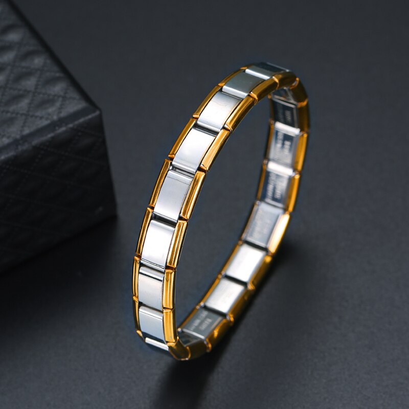 Pulsera de acero inoxidable con cadena de eslabones, colgante de pulsera, estilo minimalista, informal, Unisex
