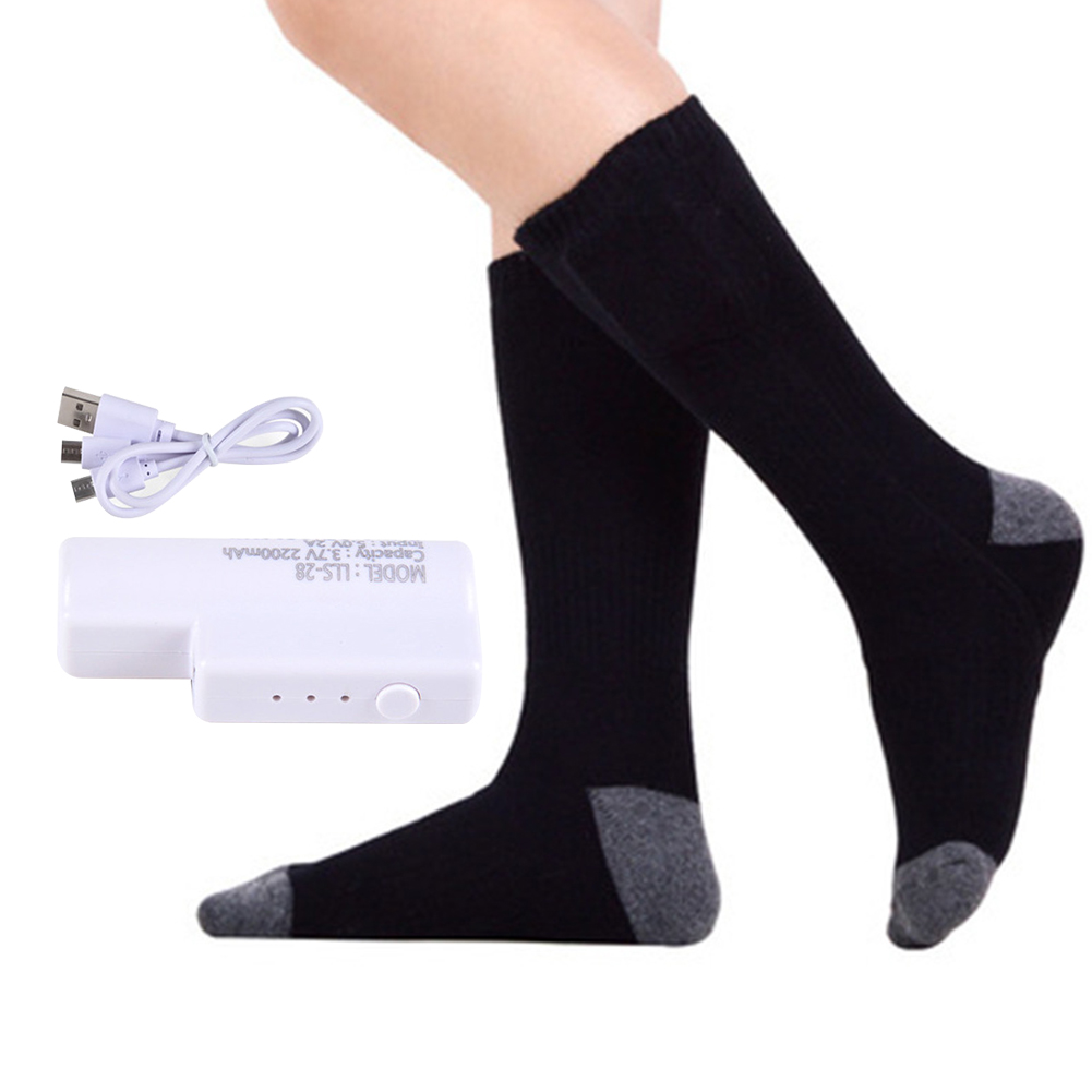 Men Women Foot Warmer Adjustable Temperature Universal Dry Battery Electric Safe Cold Resistant Heated Socks Winter Durable