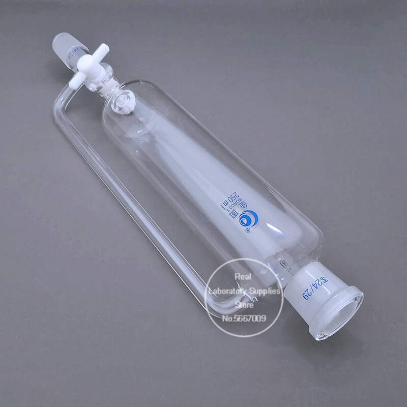 1Piece 25ml to 1000ml Lab Glass Constant Cylindrical shape separating funnel Constant pressure dropper funnel with PTFE Piston