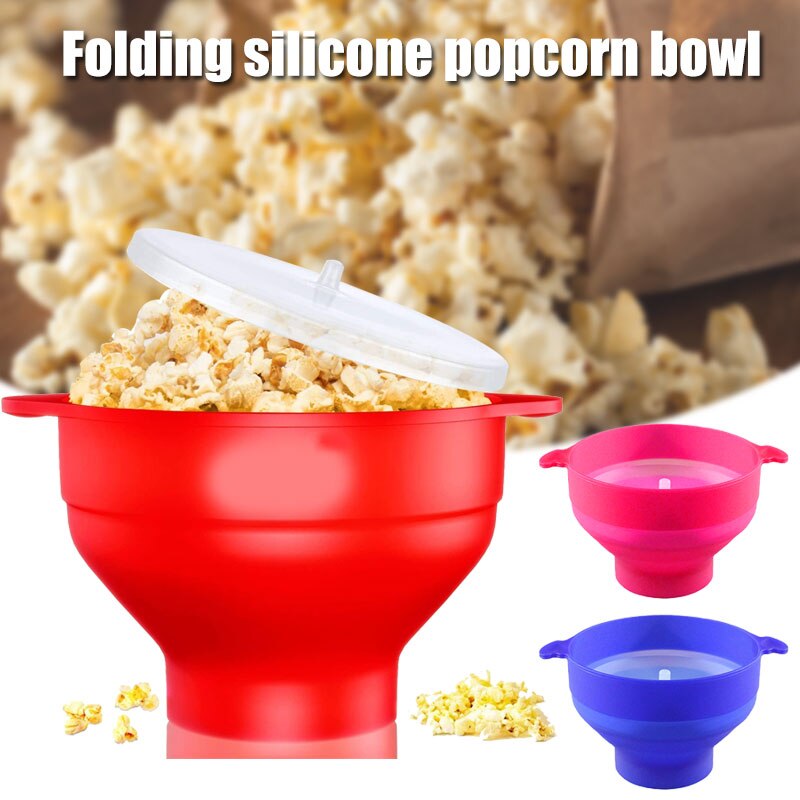Microwave Silicone Popcorn Collapsible Air Microwavable Popcorn Bowl BPA Free Dishwasher Safe for Home K888