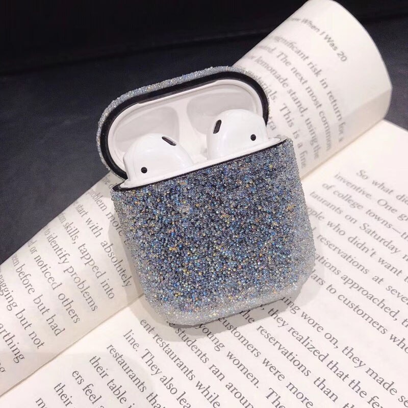 EKONEDA Bling Diamanti Di Lusso di Caso Per Airpods Caso di Colori Della Caramella Della Ragazza Della Copertura di Protezione Per Airpods 2 Airpods pro auricolare casi: Black