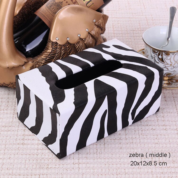modern rectangular cute tissue box cover car tissue box holder dispensador papel paper dispenser wooden tissue box 519: middle zebra