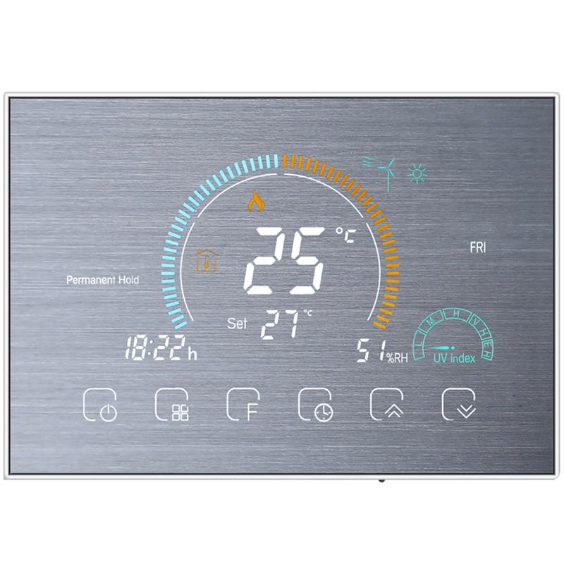 1 Set Smart Thermostat Winter Home Intelligent Temperature Controller Home Decoration Provide Heating Smart Thermostat: Sliver