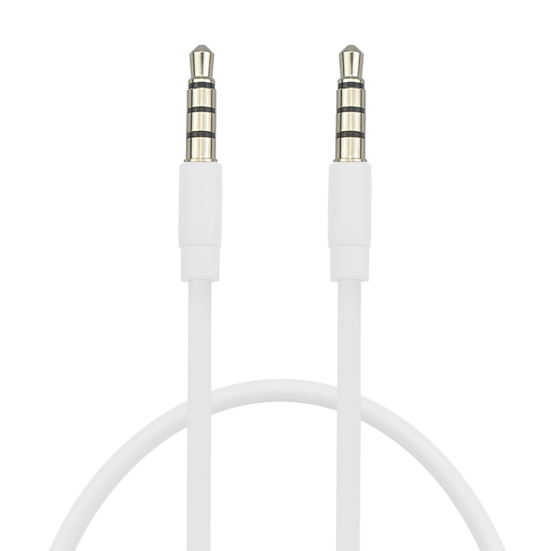 JianHan 4 Poles Aux Cable Audio Jack 3.5 mm for Car Headphone Beats Aux Speaker: WHITE / 3m