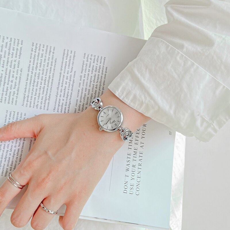 Luxe armbandhorloges voor dames, kleine wijzerplaat, roestvrij staal, quartzhorloge, casual dameshorloge, dameshorloge
