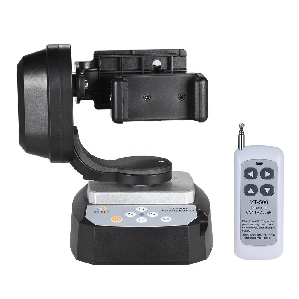 Zifon YT-500 Afstandsbediening Pan Tilt Auto Gemotoriseerde Roterende Video Statiefkop Stabilisator Voor Smartphone Tripod Heads