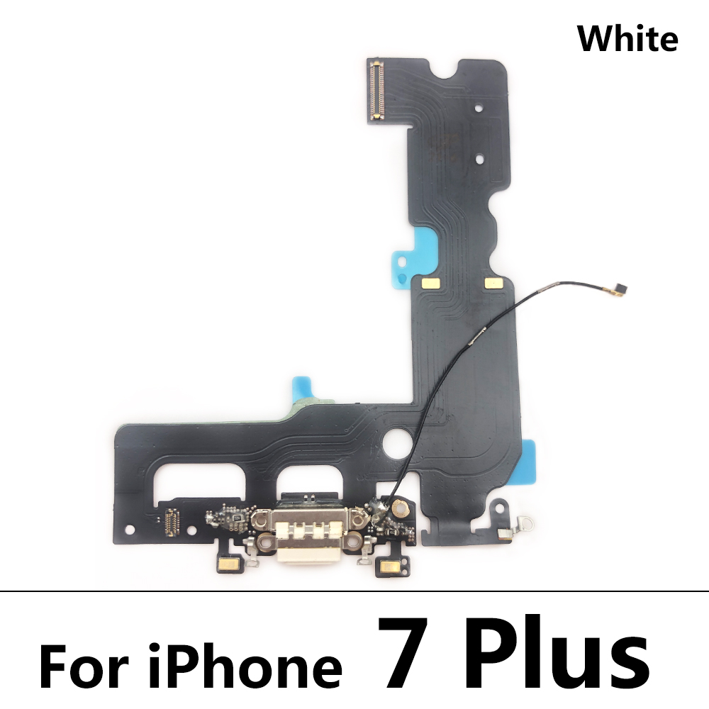 Nedre laddningsport docka för iphone 6 6s 7 plus usb 8 kontakt laddningskontakt med mikrofon hörlursuttag flexkabel: Orange