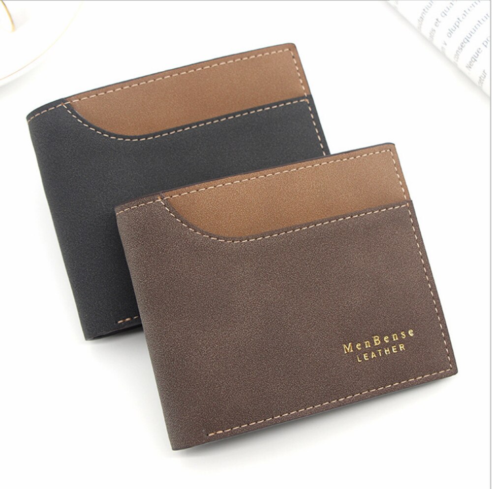 men's short wallet Splicing retro youth wallet ultra-thin men's cross-section wallet men's wallet price