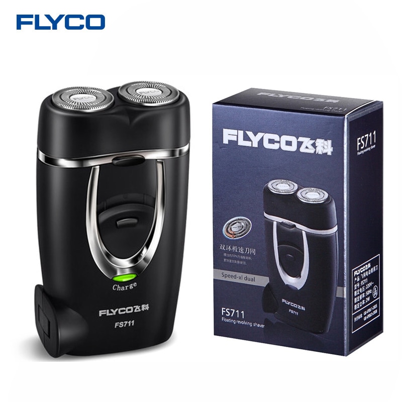 Flyco-Afeitadora eléctrica FS711 Original para hombre, afeitadora de barba fina de precisión, recargable en seco y húmedo, de acero inoxidable, 100%