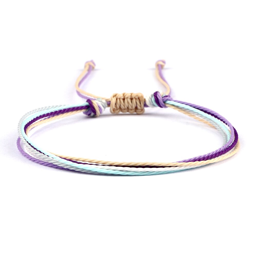 Pulsera trenzada con línea de cera de colores para hombre y mujer, brazalete ajustable, de joyería para amigos, Pulsera de pareja, 13 estilos: style 6